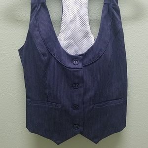 Charlotte Russe Med Navy pin stripe vest